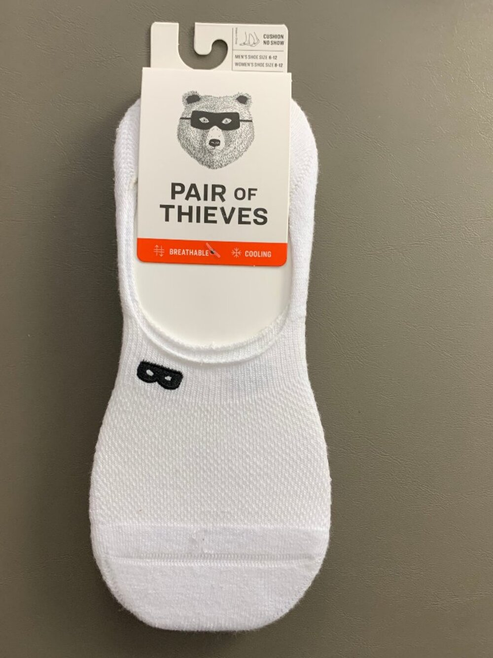 Pair of Thieves Men's Cushion Cotton Blend No-Show Socks, White 3-Pack, One Size